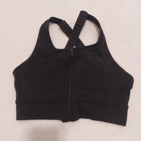 Athleta Front Zip Stealth Bra Size XS Black - Picture 2 of 5